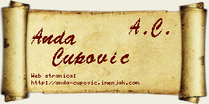 Anda Čupović vizit kartica